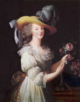 Louise Elisabeth Vigee Le Brun : Marie Antoinette in a Muslin dress, Portrait of Marie Antoinette